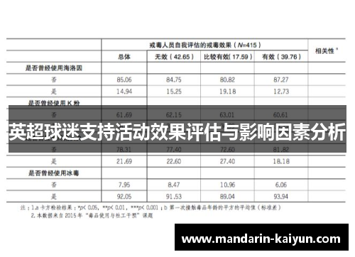 英超球迷支持活动效果评估与影响因素分析
